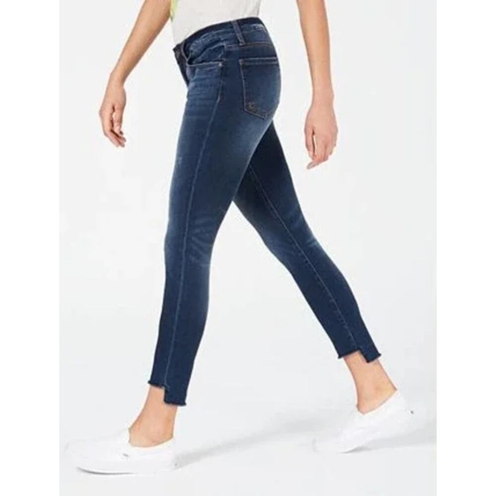 Kut from the Kloth Skinny Jeans Womens 10 Blue‎ Dark Wash Raw Hem Stretch Denim